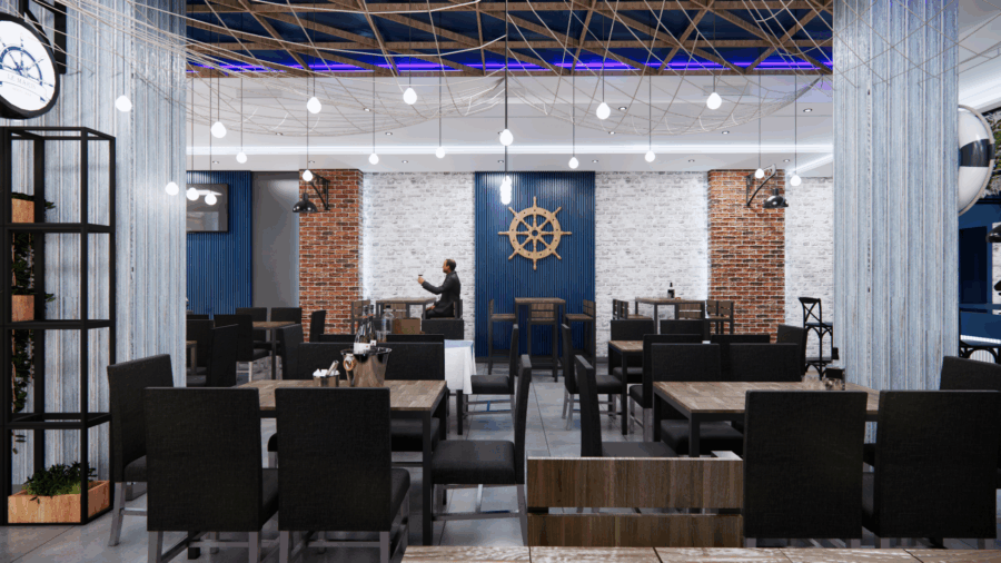 Bar Restaurant “Le MARIN” – Interior Design Project