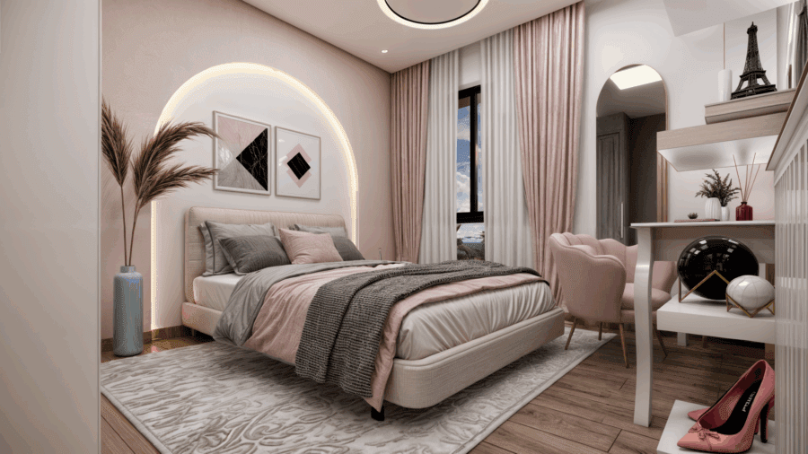 Soft & Modern Bedroom Interior