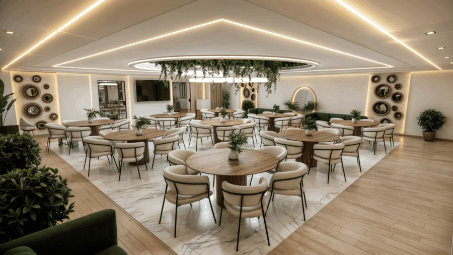 Elegant Lounge Design – A Harmony of Nature and Modernity