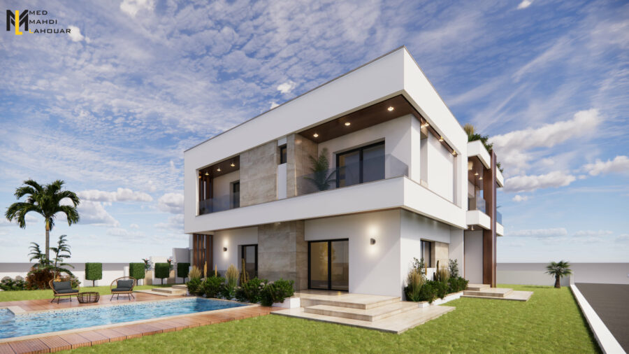 Villa Exterior Design Rendering