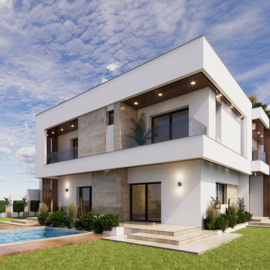 Villa Exterior Design Rendering