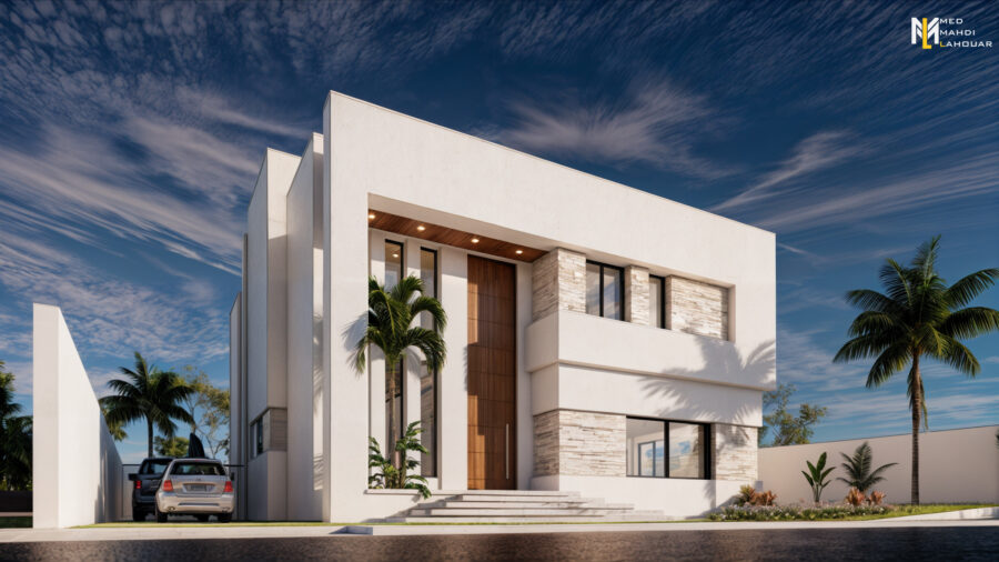 Villa façade construction project (R+1)