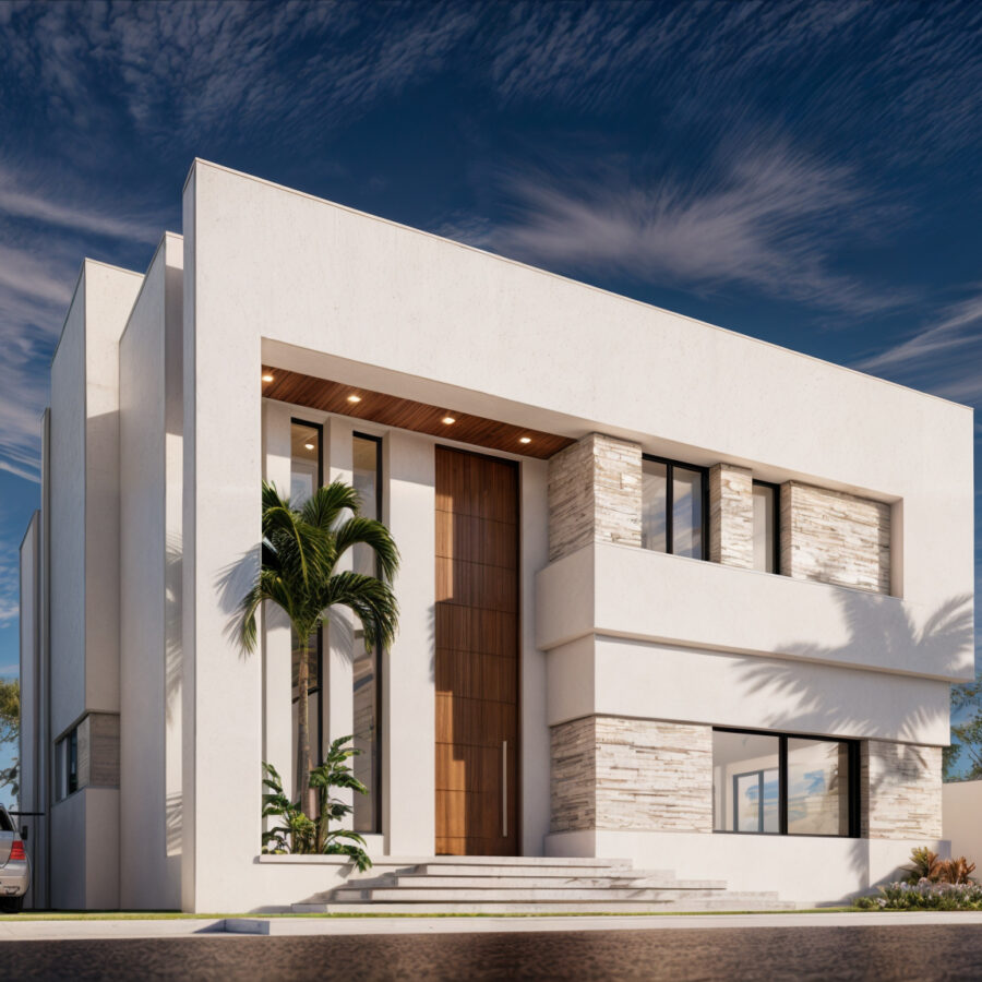 Villa façade construction project (R+1)